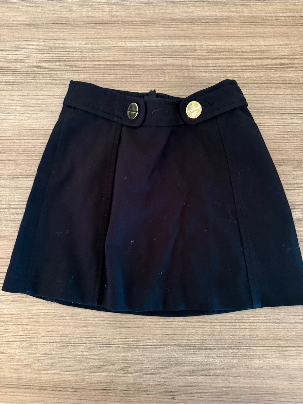 GAP Black Girls A-Line Skirt with Gold Button Accents
